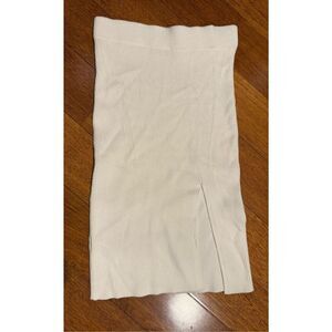 Abercrombie & Fitch Off White Ribbed Midi Skirt with Split Sz M